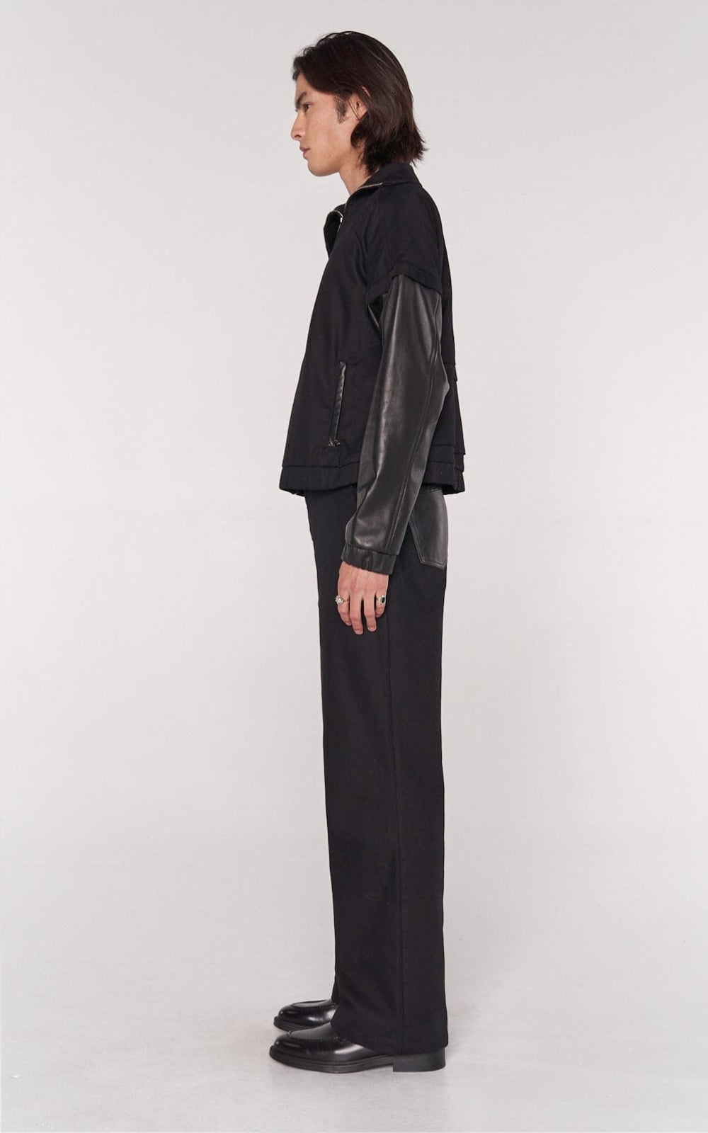 Convertible Bomber Jacket in Black