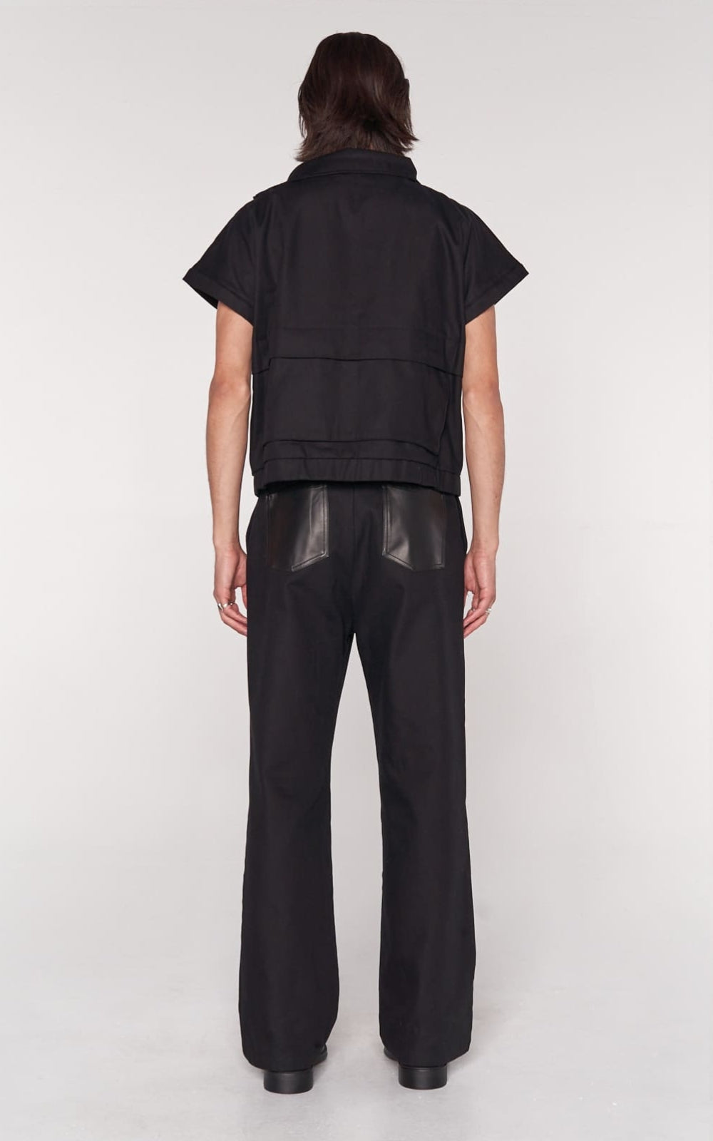 Convertible Bomber Jacket in Black