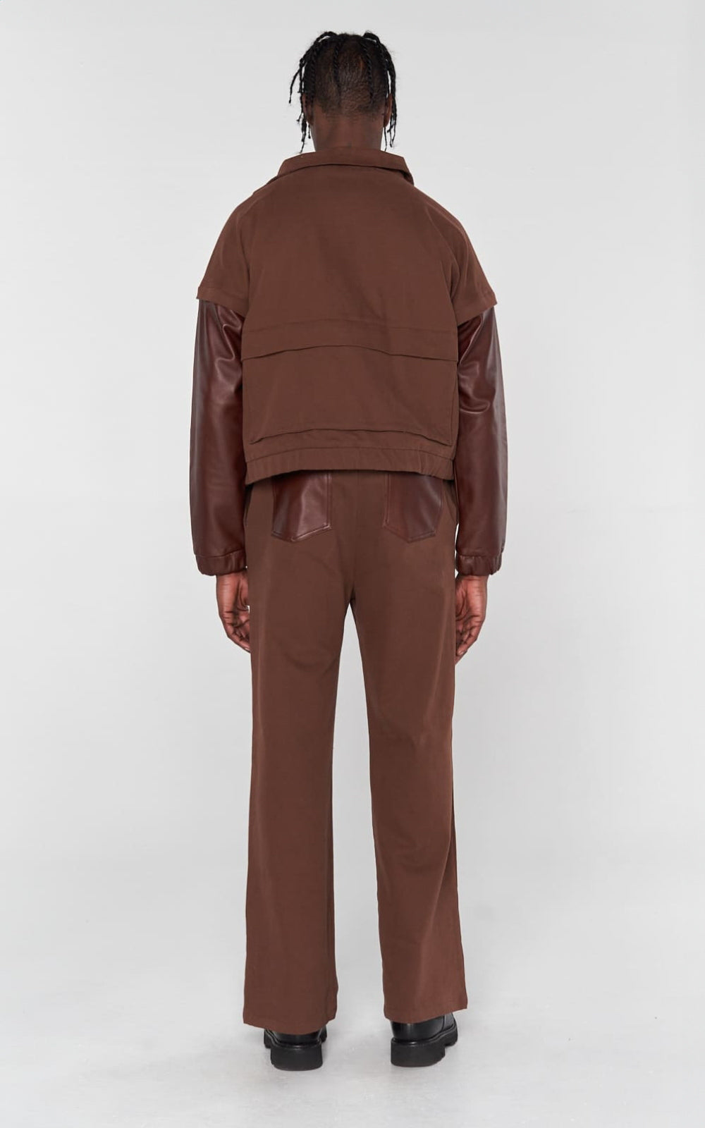 Convertible Bomber Jacket in Brown