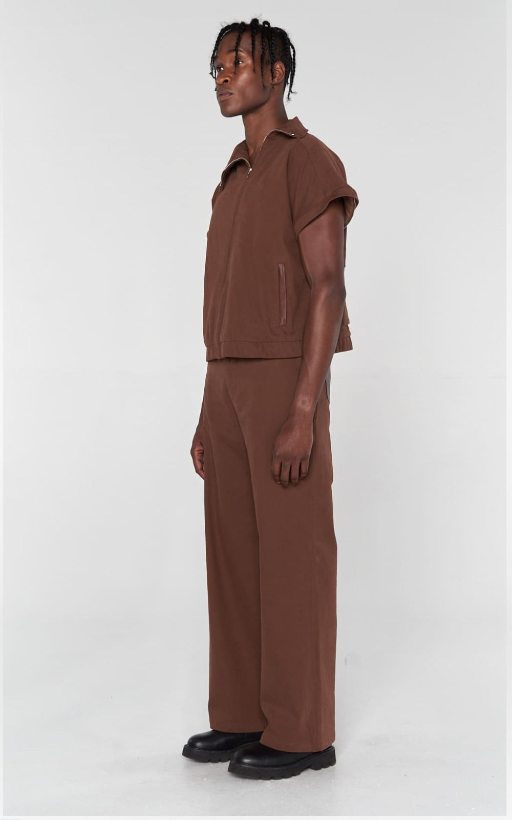 Convertible Bomber Jacket in Brown