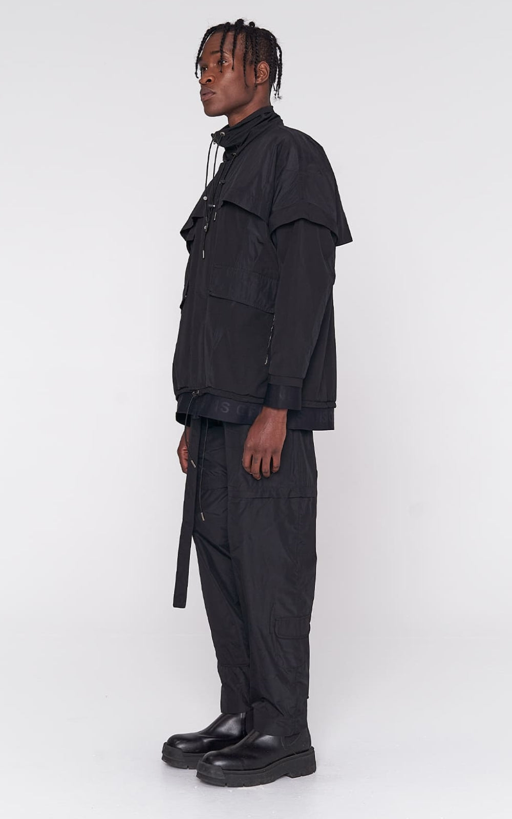 Convertible Nylon Jacket in Black