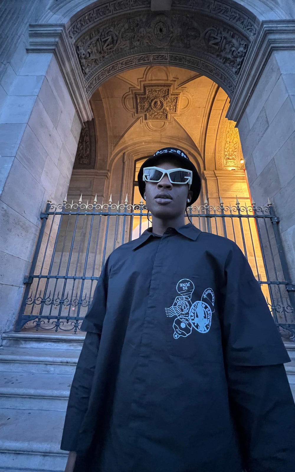 Sans Gêne x Bloody Dior Layered Sleeve Shirt In Black