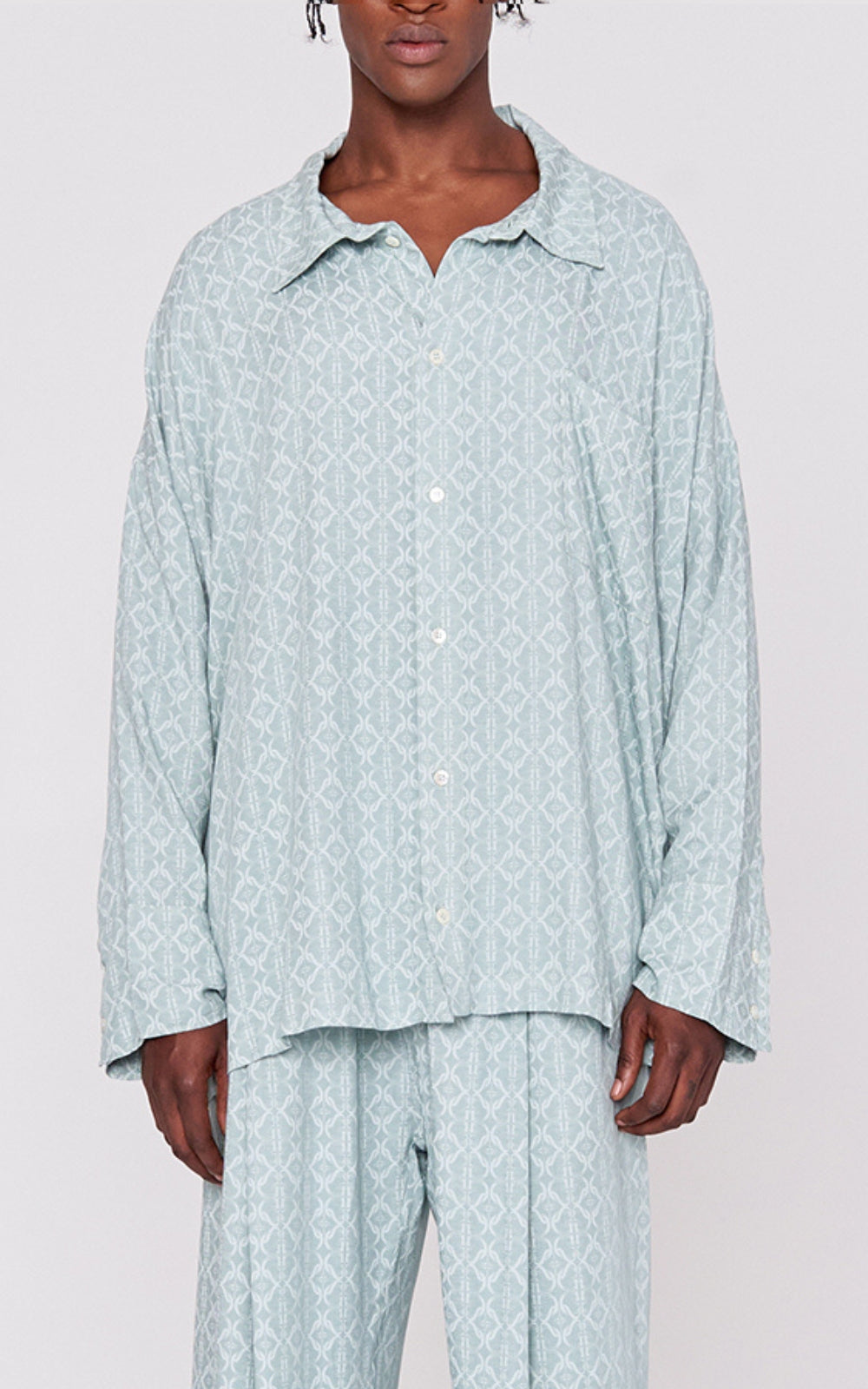 Oversized Viscose Shirt in Mint