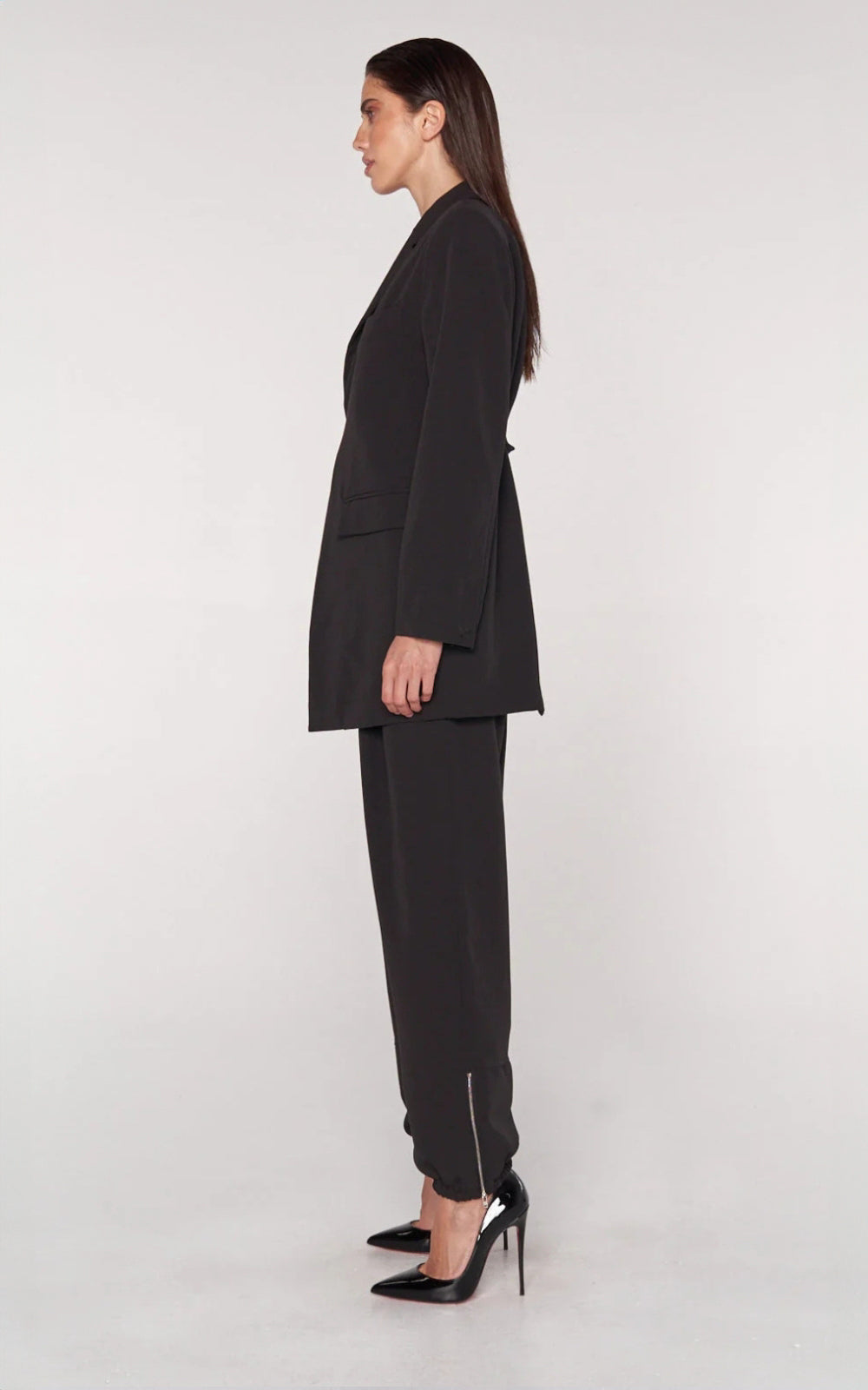 Zip Cuff Pant in Black