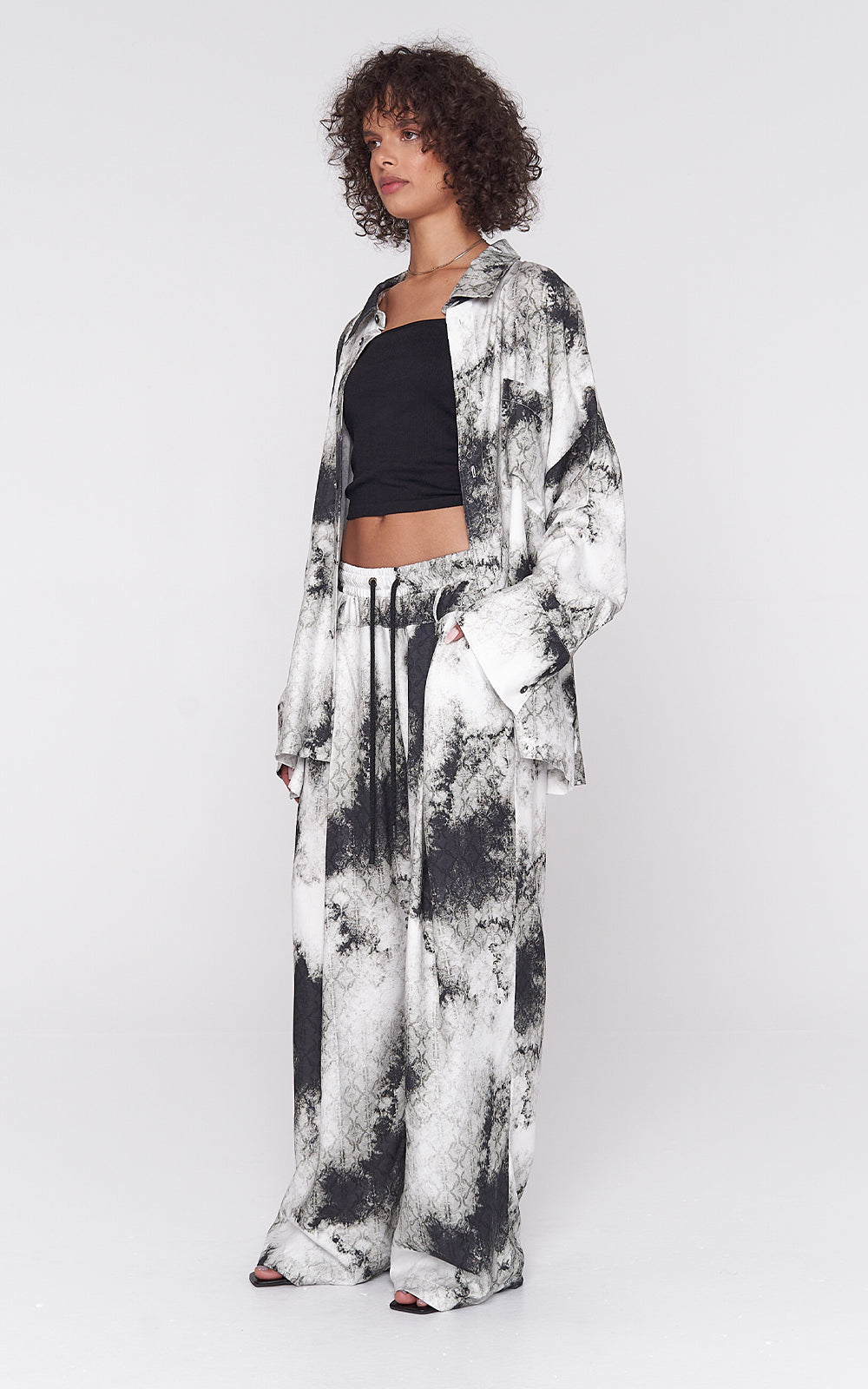 Oversized Viscose Printed Pant