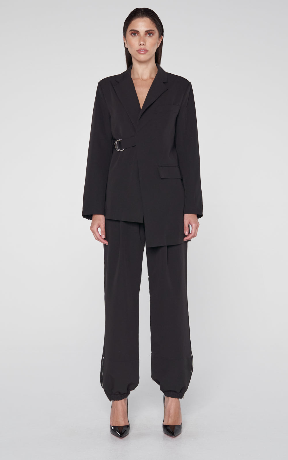 Zip Cuff Pant in Black