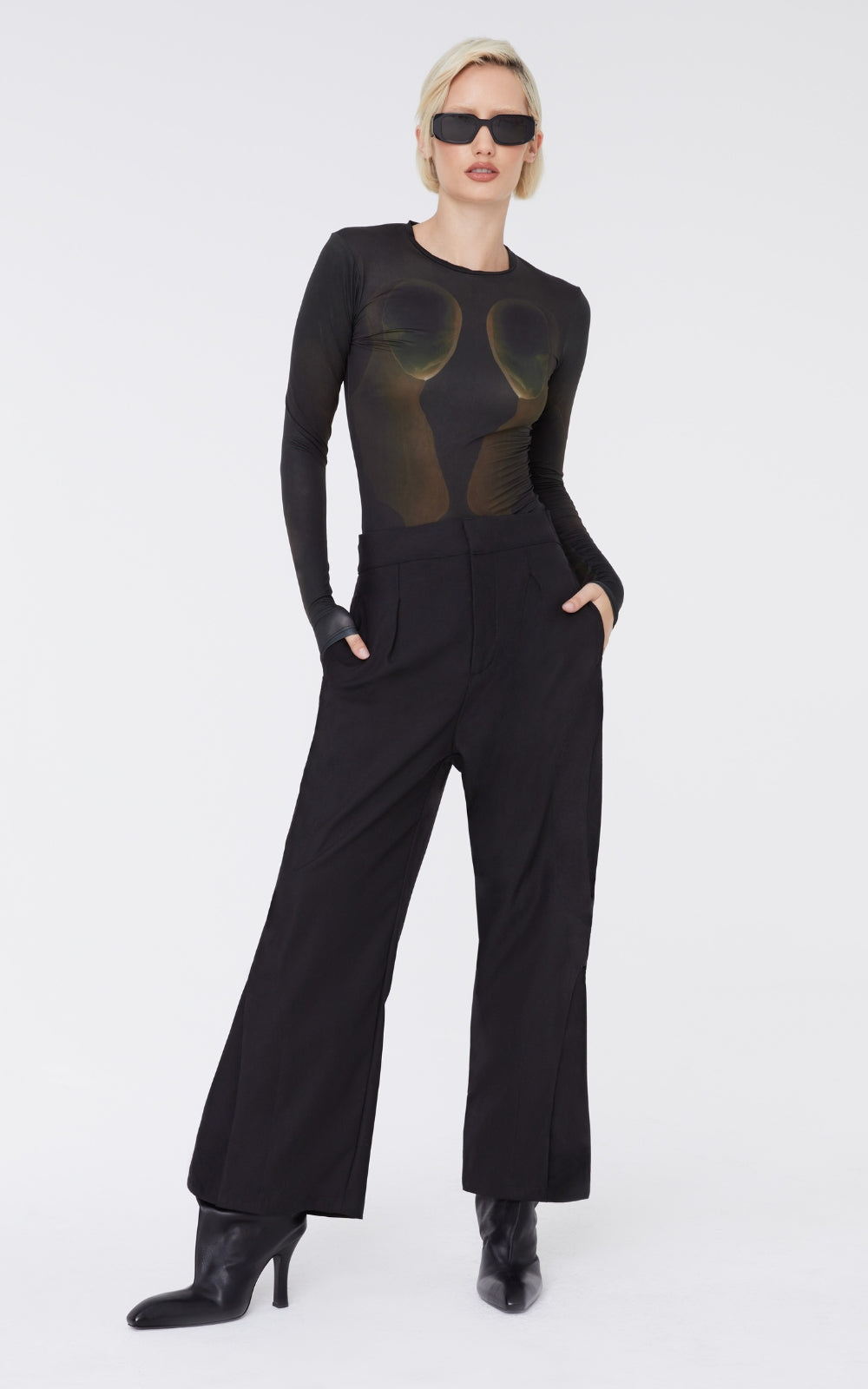 Black Layered Trousers