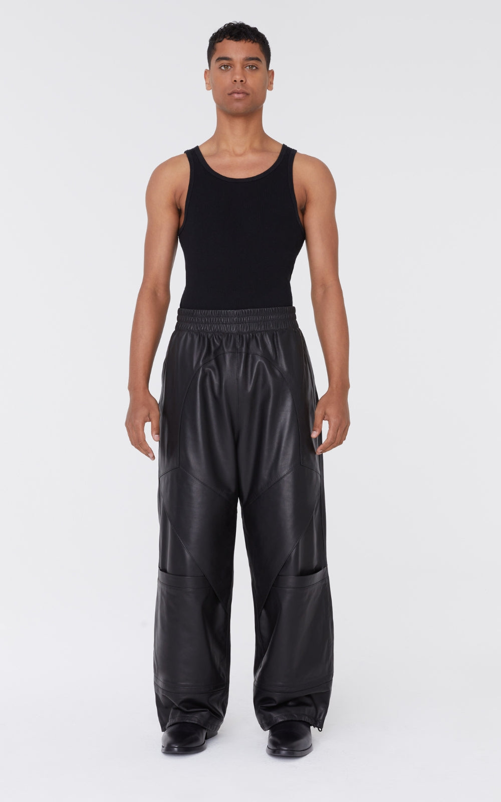 Leather Lapel Pants
