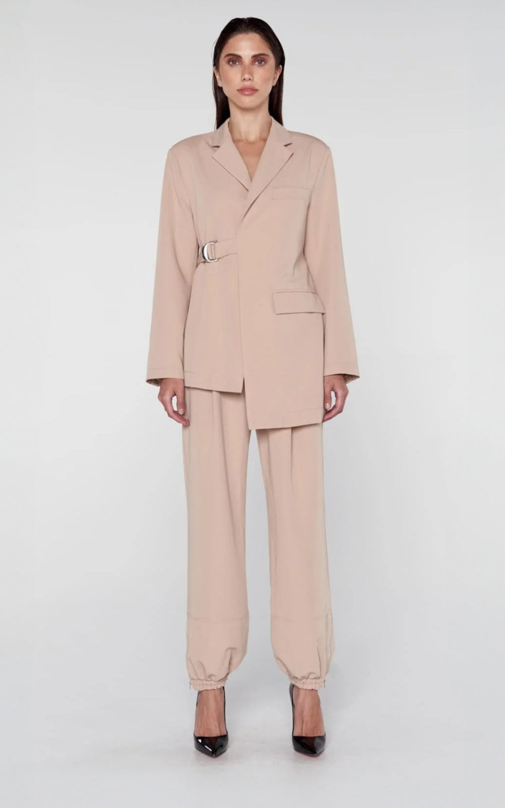 Decon Belted Blazer in Camel