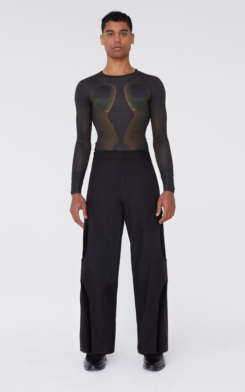 Black Layered Trousers