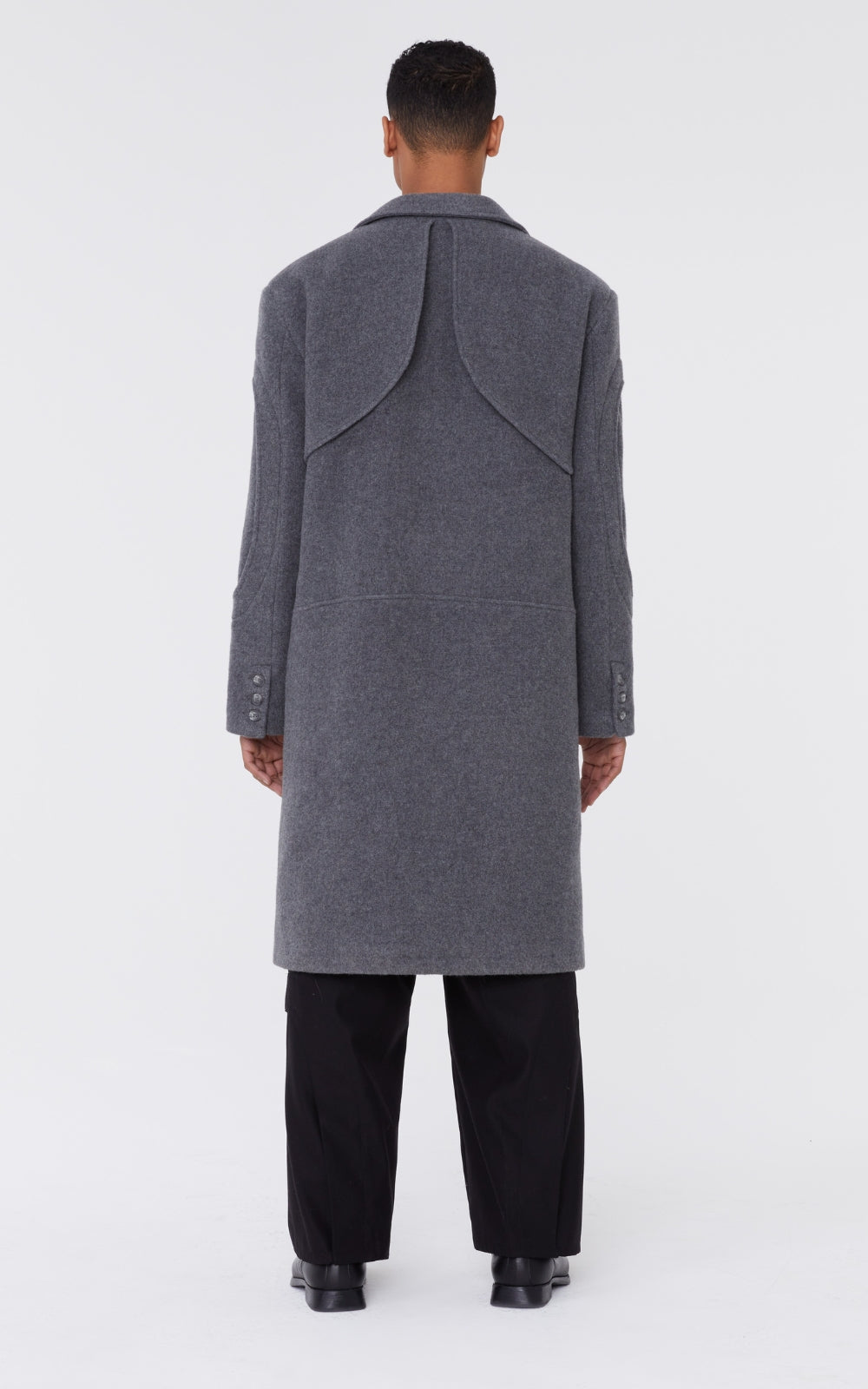 Layered Wool Trench In Gray