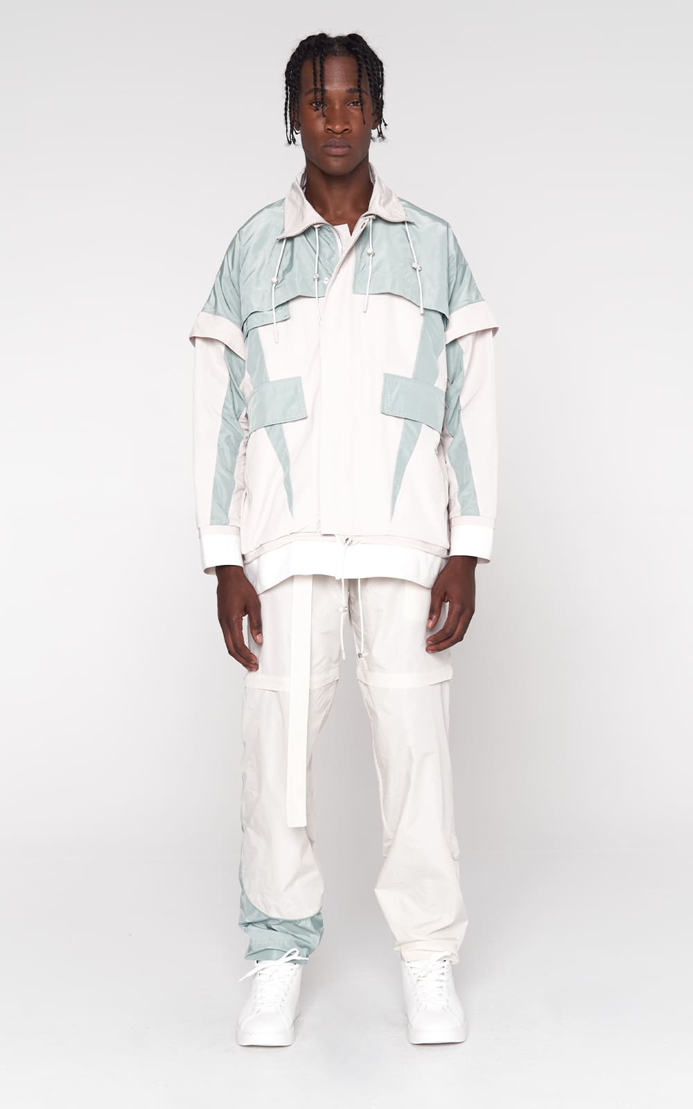 sans-gene-ivory-nylon-pants-frontview-man