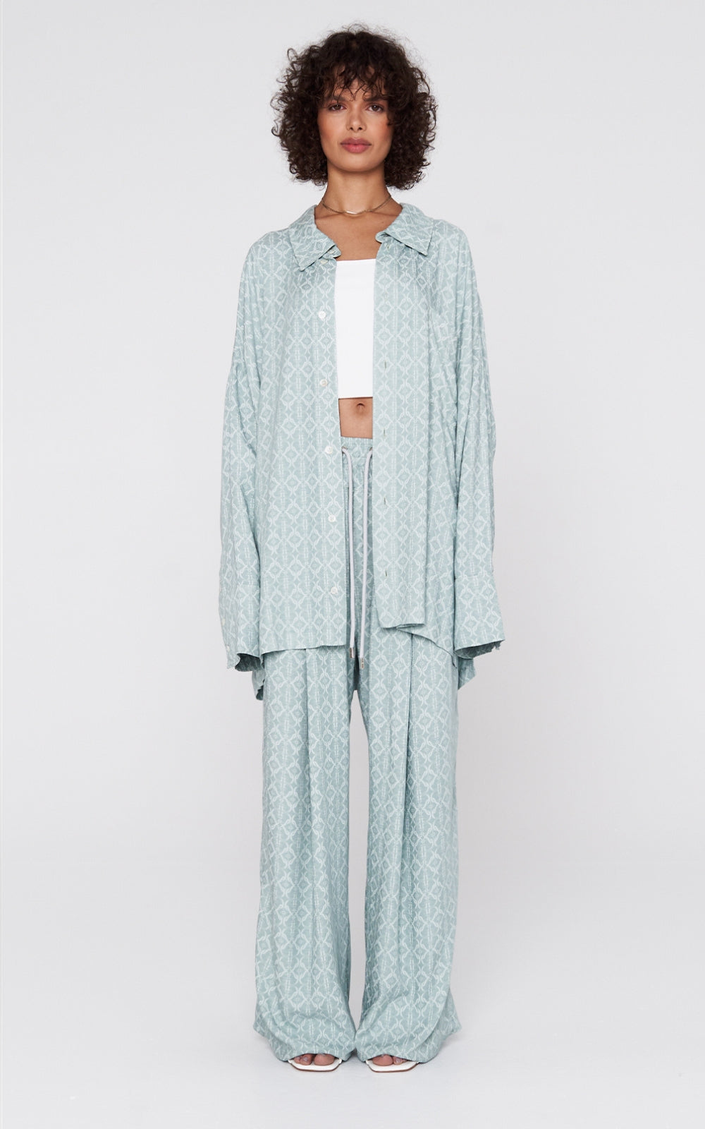 Oversized Viscose Pant in Mint