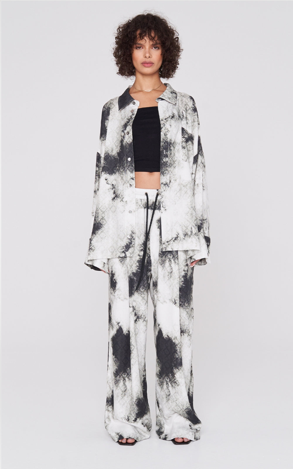 Oversized Viscose Printed Pant