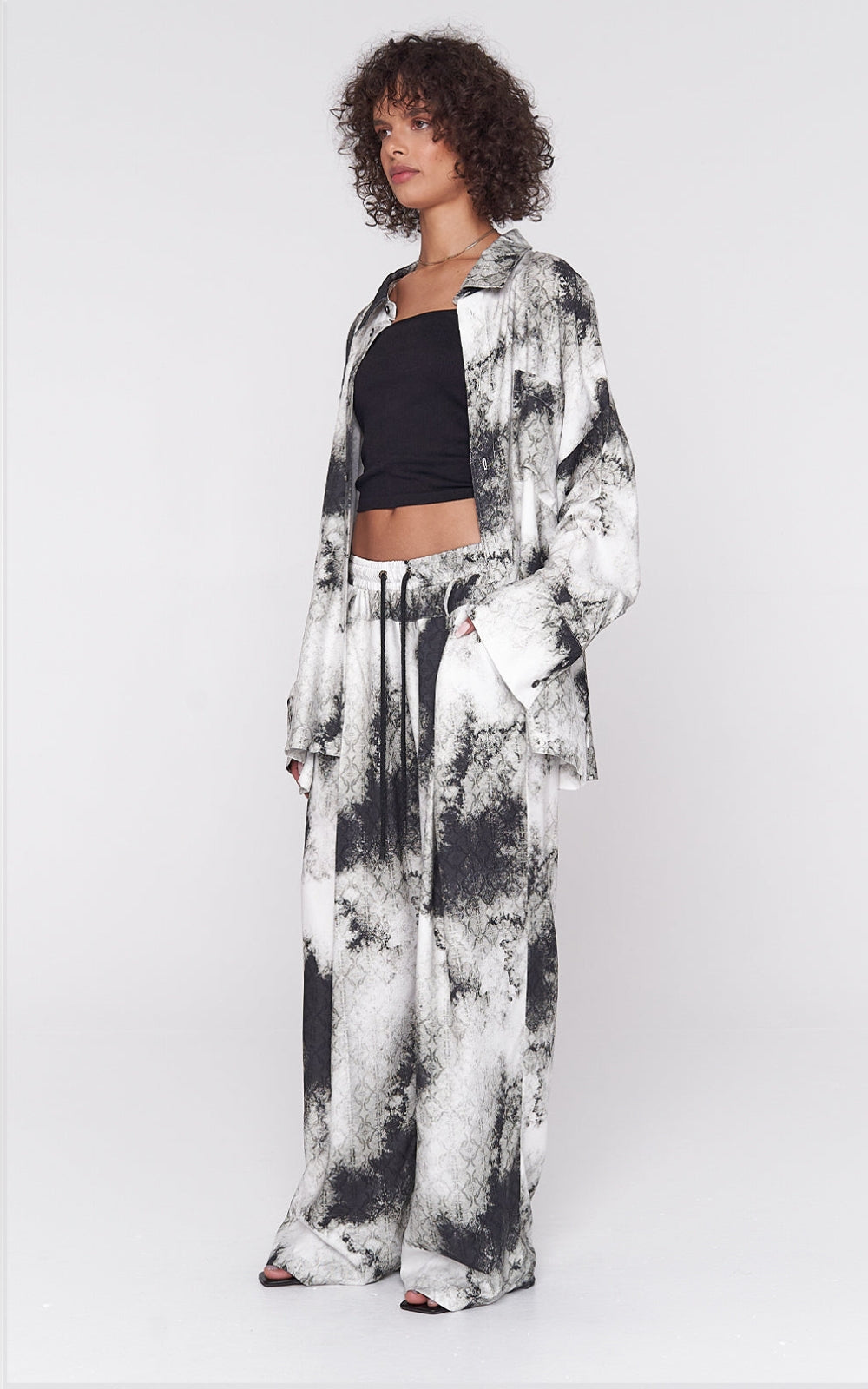 Oversized Viscose Printed Pant