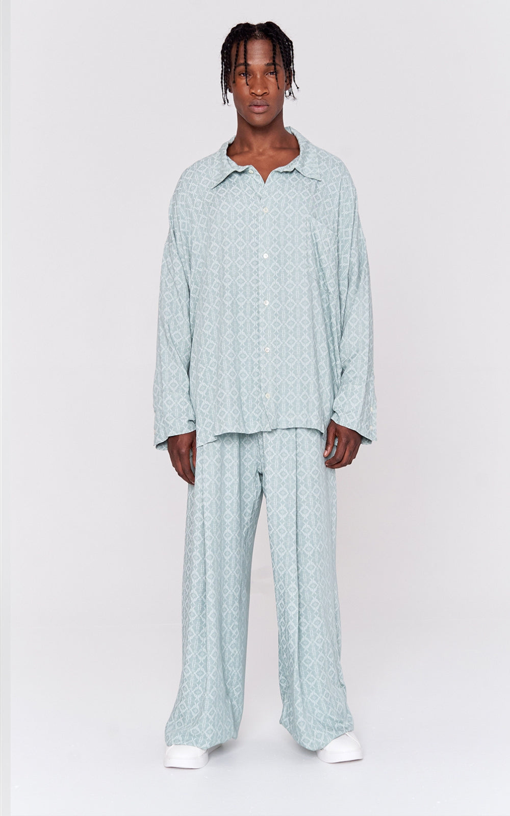 Oversized Viscose Shirt in Mint