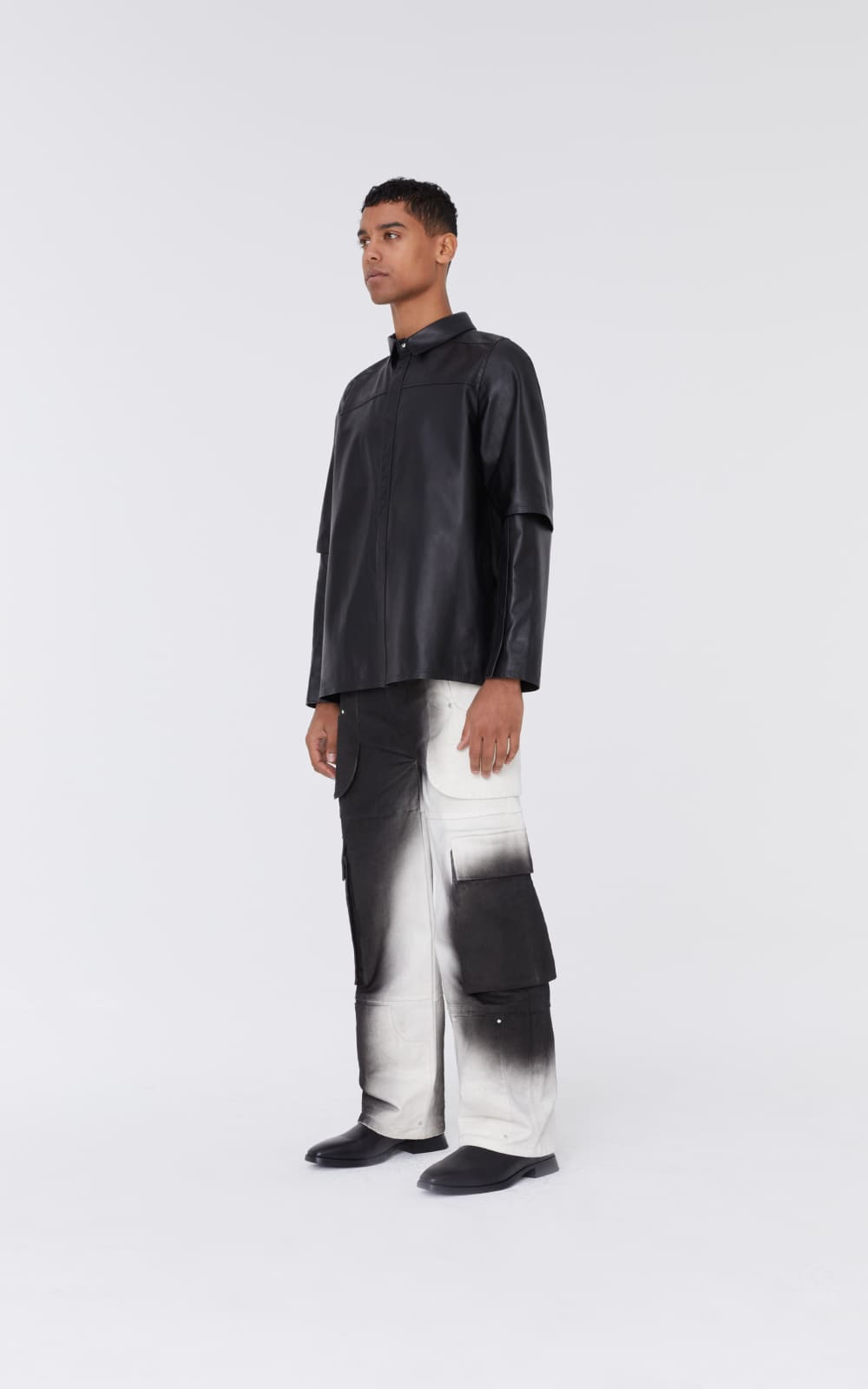 sans-gene-black-leather-shirt-sideview