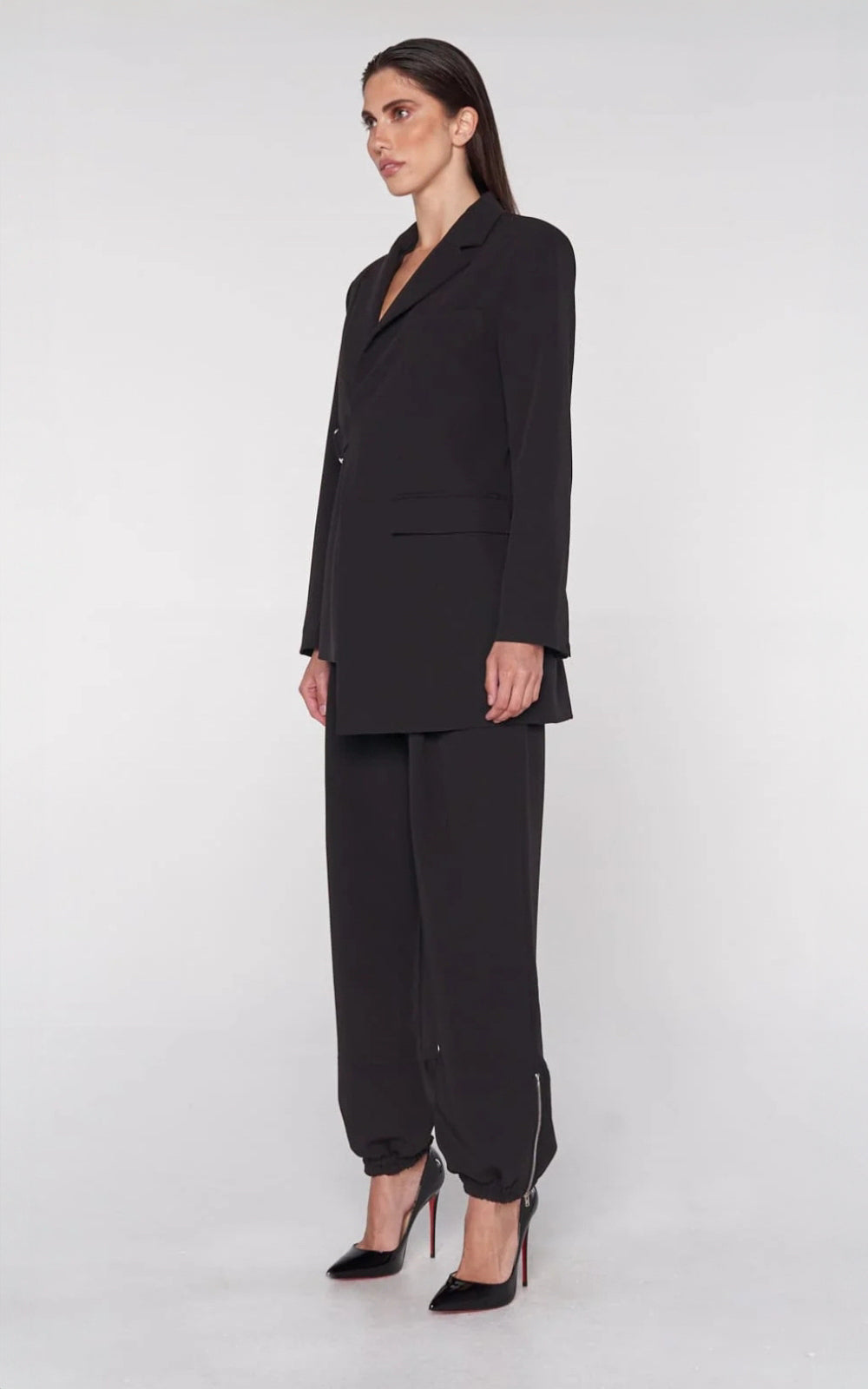 Zip Cuff Pant in Black