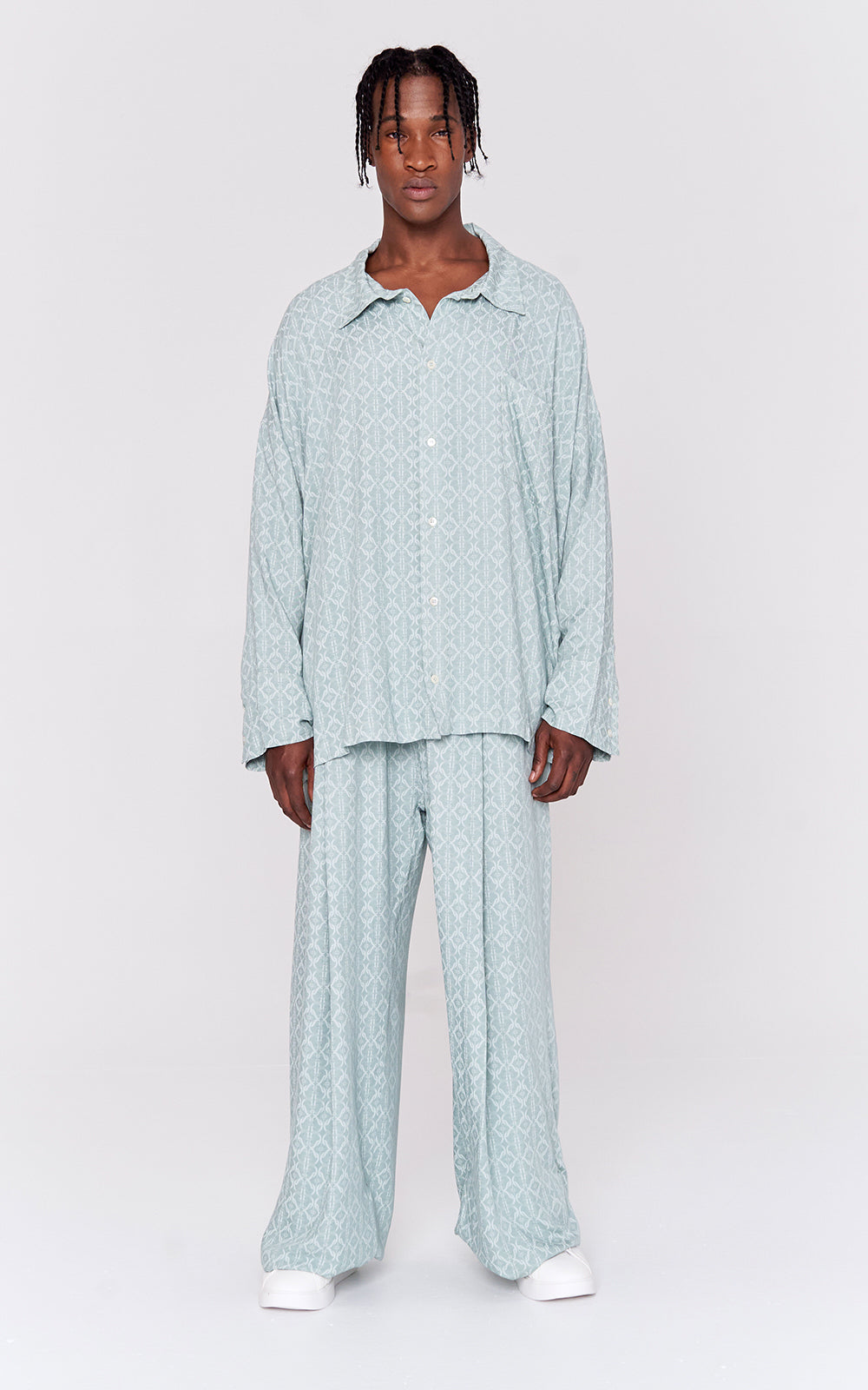 Oversized Viscose Shirt in Mint