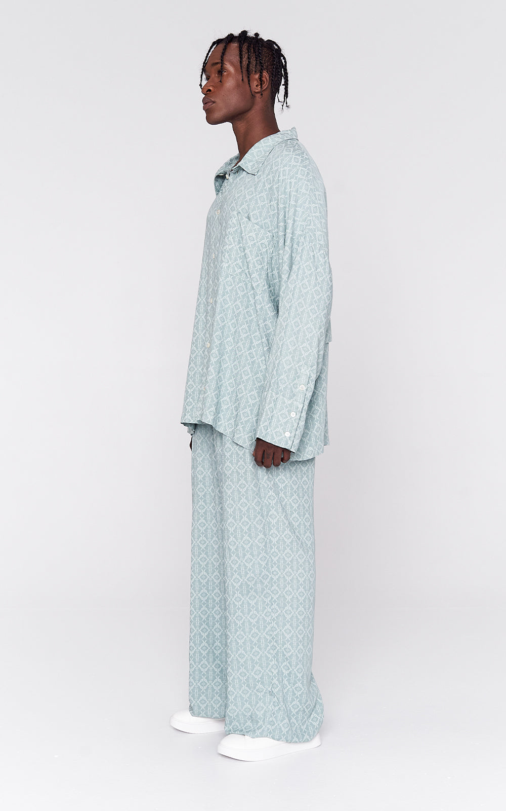 Oversized Viscose Shirt in Mint