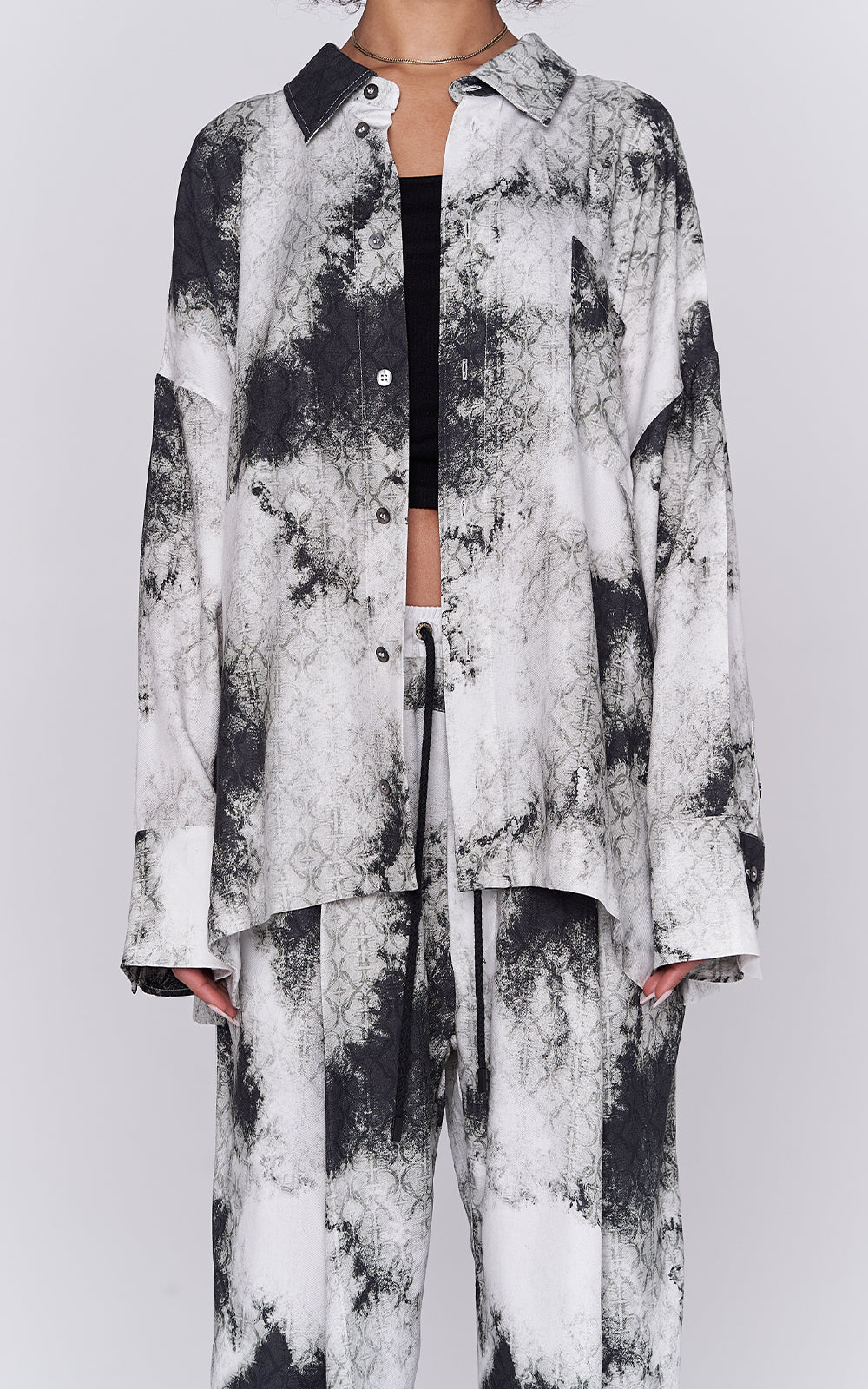 Oversized Viscose Printed Shirt