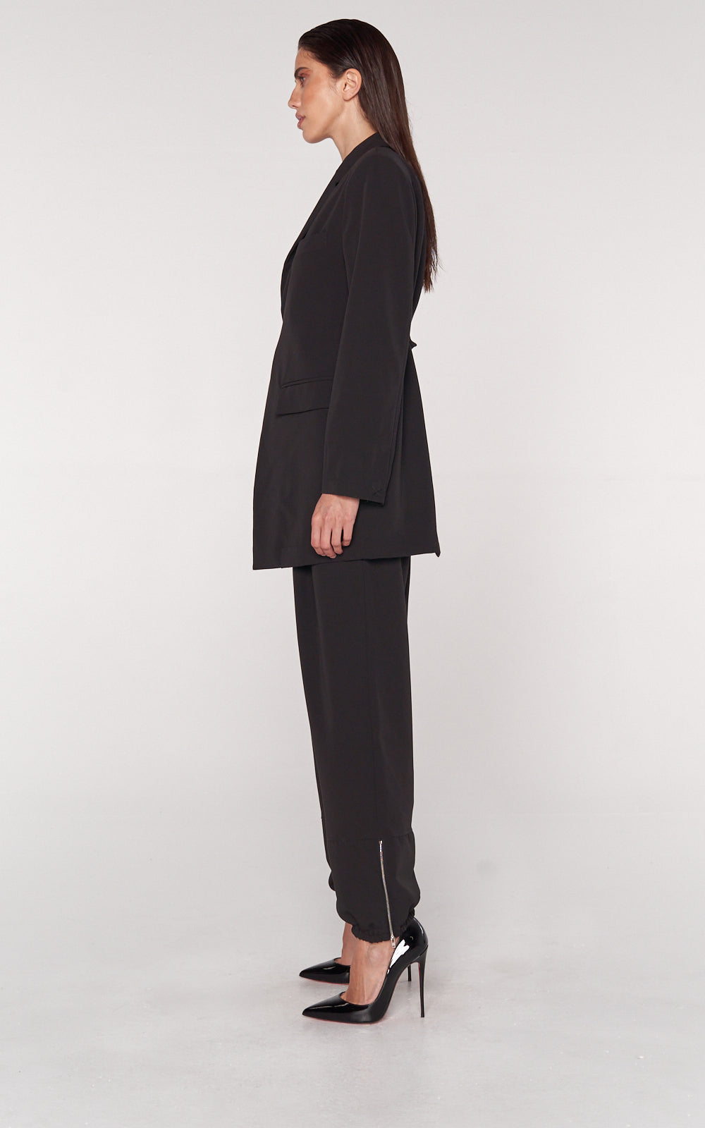 Zip Cuff Pant in Black